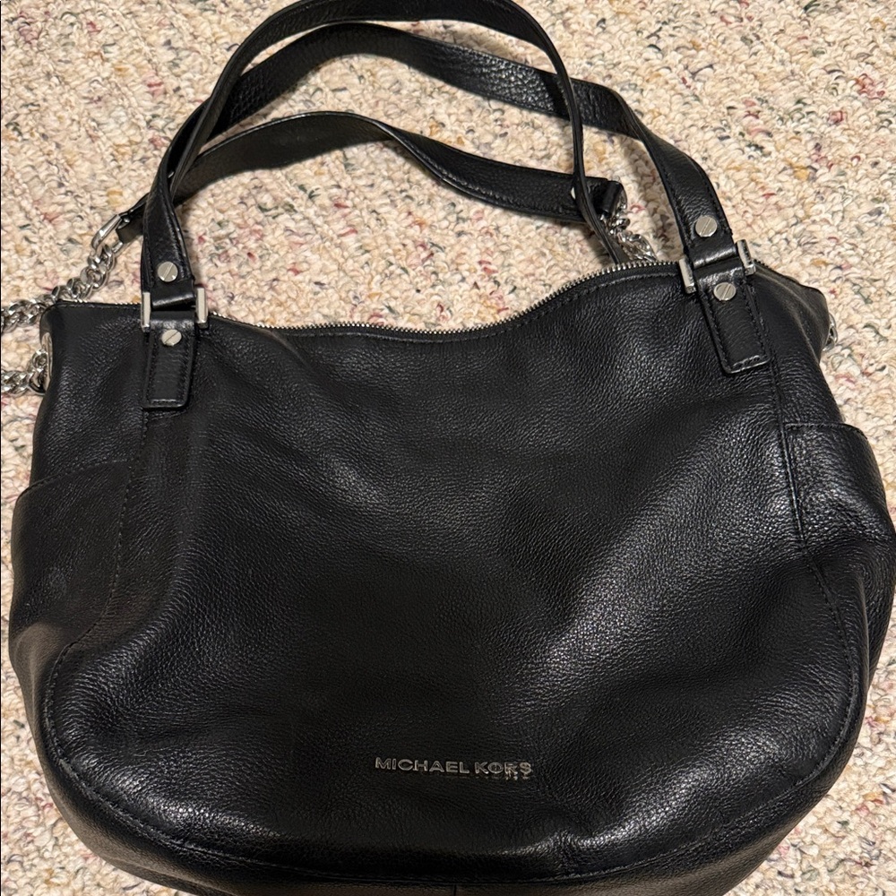 Michael Kors Black Leather Shoulder Bag